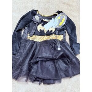 DC 24 Month Girl Batman Costume Dress Up Dress With Came & Headband Velvet Dress